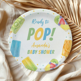 Plato De Papel Listo Para Pop Ice Cream Summer Baby Shower Popsic