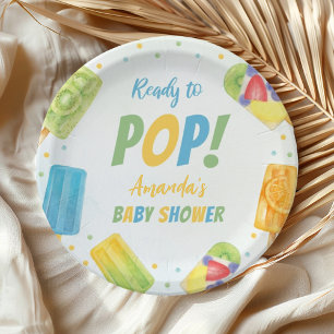 Plato De Papel Listo Para Pop Ice Cream Summer Baby Shower Popsic