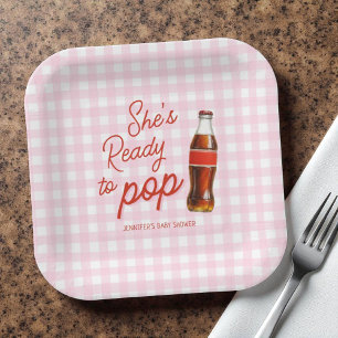 Plato De Papel Listo Para Pop Soda Pop Cola Chica Baby Shower