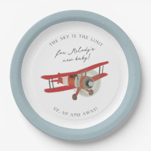 Plato De Papel Little Aviator Baby Shower