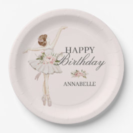 Plato De Papel Little Ballerina Birthday Plates Decoración Fiesta