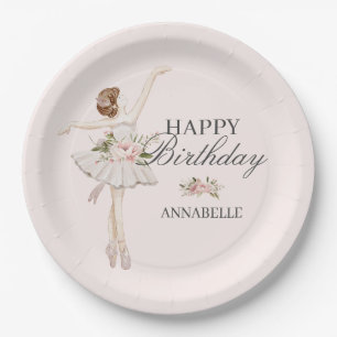Plato De Papel Little Ballerina Birthday Plates Decoración Fiesta