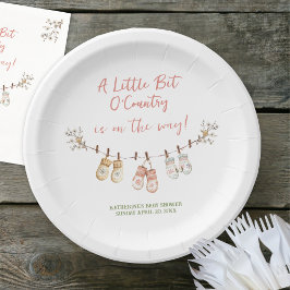 Plato De Papel Little Bit Of Country Winter Boho Baby Girl Shower