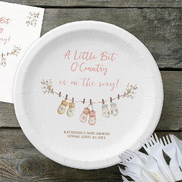 Plato De Papel Little Bit Of Country Winter Boho Baby Girl Shower