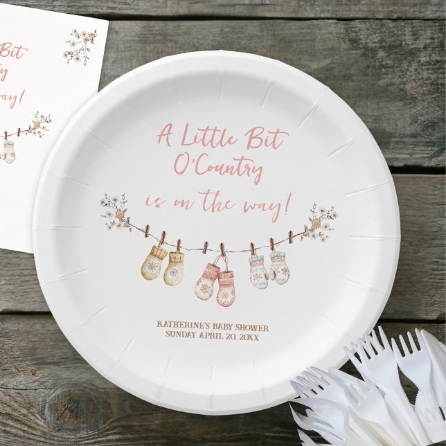 Plato De Papel Little Bit Of Country Winter Boho Baby Girl Shower (Subido por el creador)
