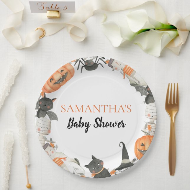 Plato De Papel Little Boo Baby Shower Paper Plate (Boda)
