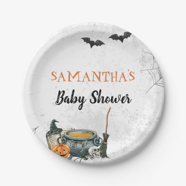 Plato De Papel Little Boo Baby Shower Paper Plate (Anverso)