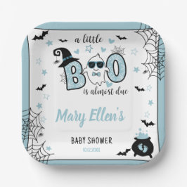 PLATO DE PAPEL LITTLE BOO BLUE HALLOWEEN BABY SHOWER
