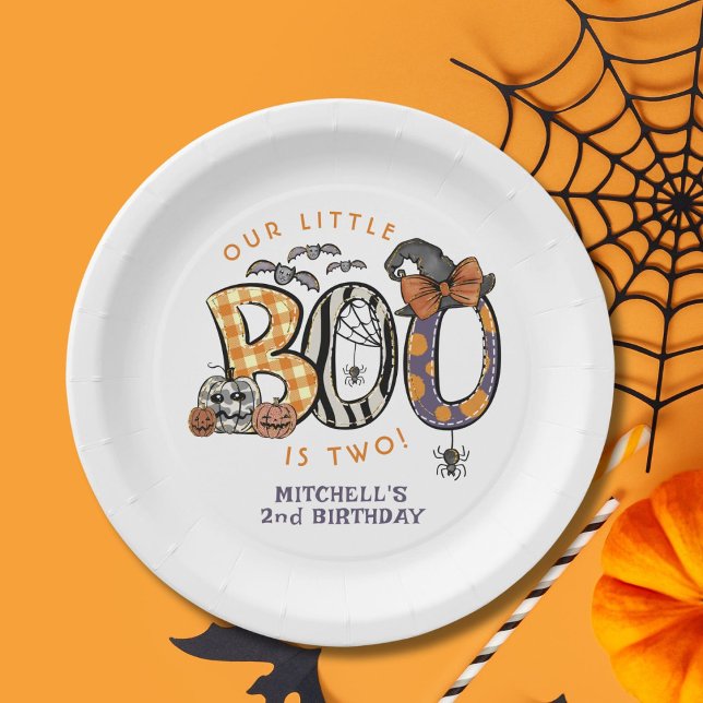 Plato De Papel Little Boo es dos cumpleaños de Halloween (Subido por el creador)