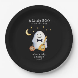 Plato De Papel Little Boo Ghost Hollaween Baby Shower