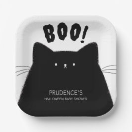 Plato De Papel Little Boo Halloween Baby Shower