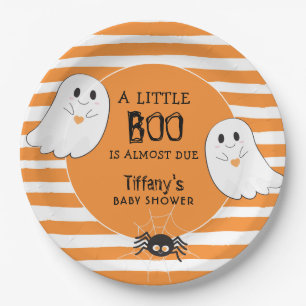 Plato De Papel Little Boo Halloween Ghost Baby Shower