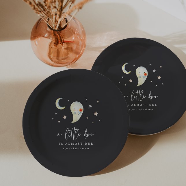 Plato De Papel Little Boo Halloween Ghost Baby Shower (Subido por el creador)