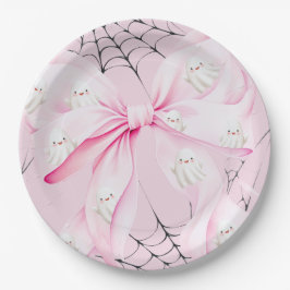 Plato De Papel Little Boo PINK Bow Baby Shower