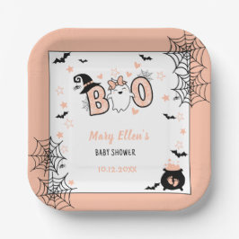 PLATO DE PAPEL LITTLE BOO PINK HALLOWEEN BABY SHOWER