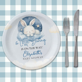 Plato De Papel Little Bunny is on the way Baby Shower