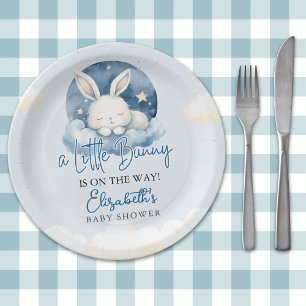 Plato De Papel Little Bunny is on the way Baby Shower 