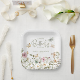 Plato De Papel Little Butfly Boho Baby Shower