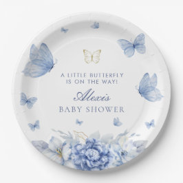Plato De Papel Little Butfly Boy Baby Shower