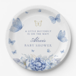 Plato De Papel Little Butfly Boy Baby Shower