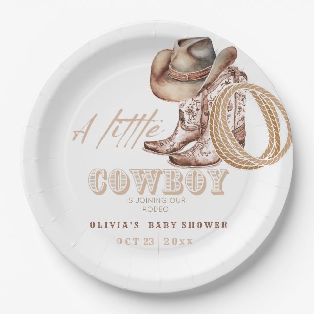 Plato De Papel Little Cowboy Baby (Anverso)