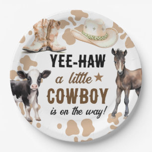 Plato De Papel Little Cowboy Rodeo Baby Shower