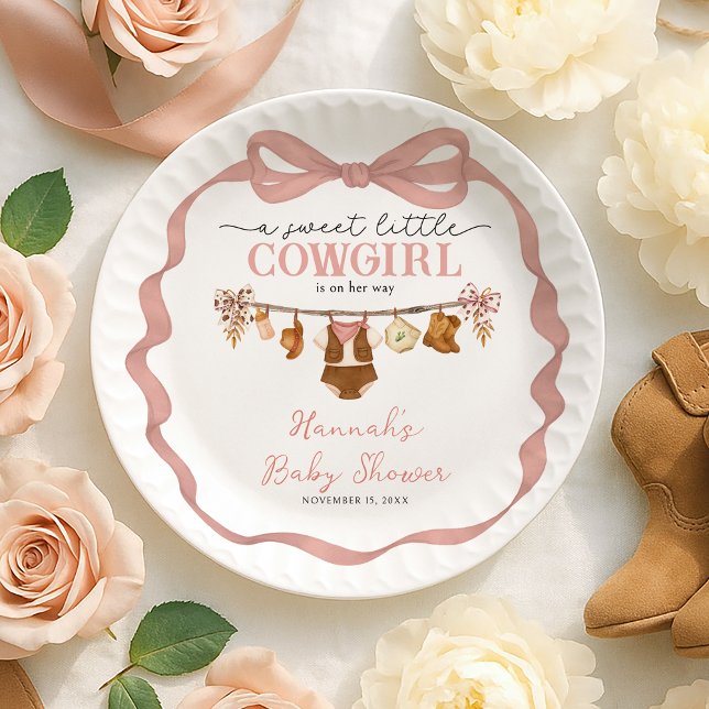 Plato De Papel Little Cowgirl Western Baby Shower (Subido por el creador)