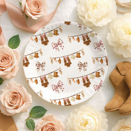 Plato De Papel Little Cowgirl Western Clothes Baby Shower