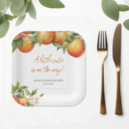 Plato De Papel Little Cutie Baby Shower