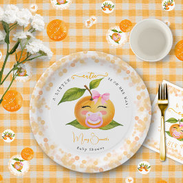 Plato De Papel Little Cutie Baby Shower Party Plates