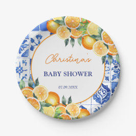 Plato De Papel Little Cutie Citrus Baby Shower