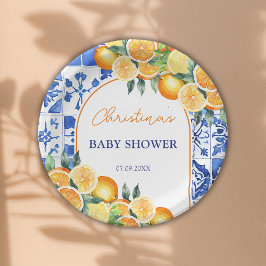 Plato De Papel Little Cutie Citrus Baby Shower