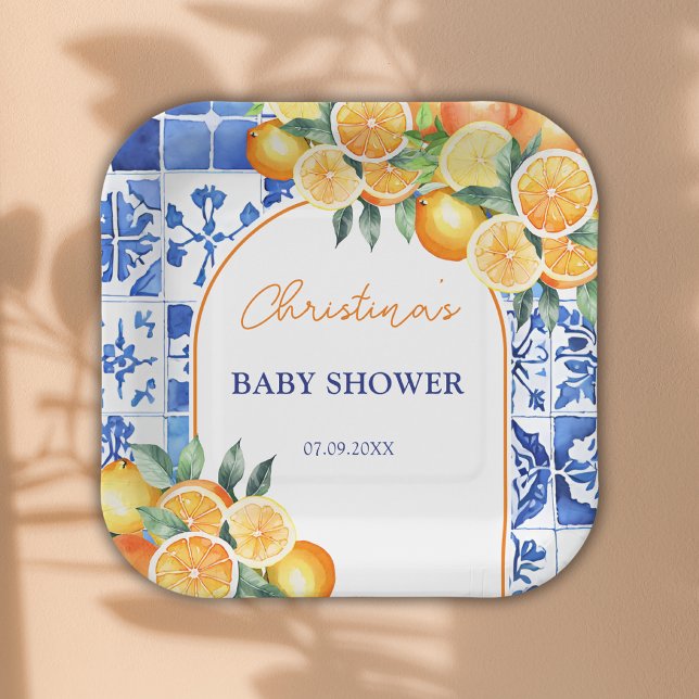 Plato De Papel Little Cutie Citrus Baby Shower (Subido por el creador)