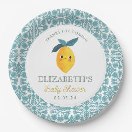 Plato De Papel Little Cutie Lemon Citrus Baby Shower