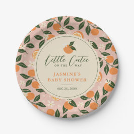 Plato De Papel Little Cutie Naranja Citrus Baby Shower