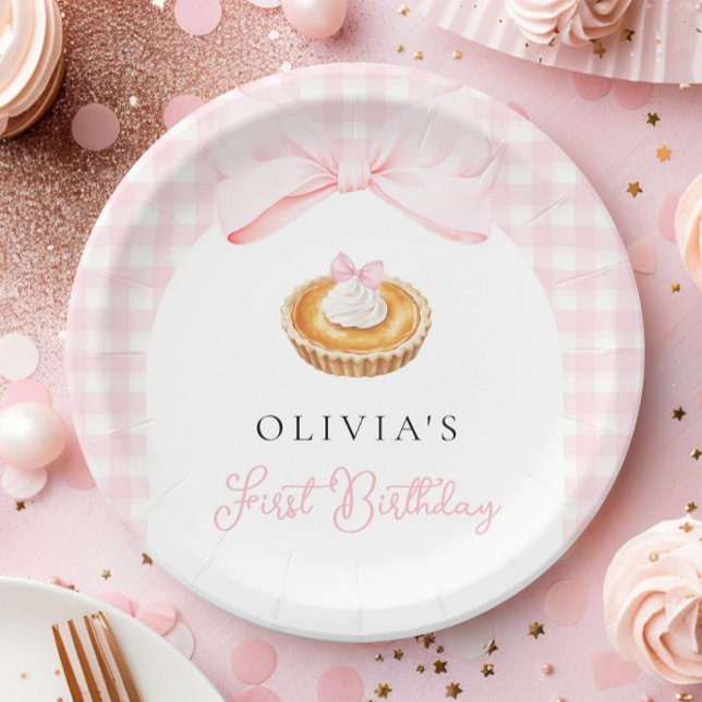 Plato De Papel Little Cutie Pie Coquette Primer Cumpleaños (Subido por el creador)