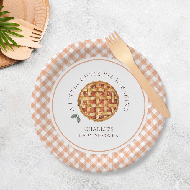 Plato De Papel Little Cutie Pie Fall Baby Shower (Subido por el creador)