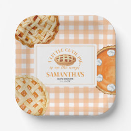 Plato De Papel Little Cutie Pie Gingham Baby Shower