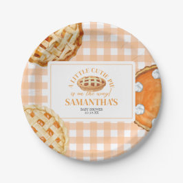 Plato De Papel Little Cutie Pie Gingham Baby Shower