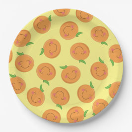 Plato De Papel Little Cutie Tangerine Baby Shower