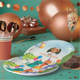 Plato De Papel Little Dino 1st Birthday Paper Plate