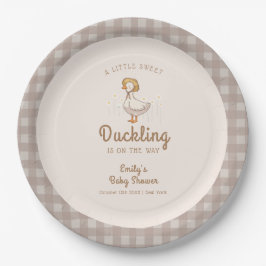 Plato De Papel Little Duckhouse Gingham Baby Shower