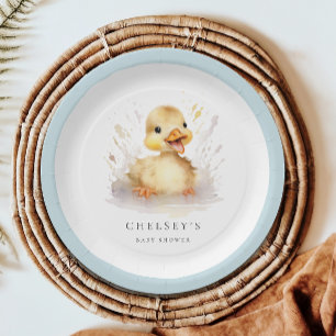 Plato De Papel Little Duckling Baby Shower