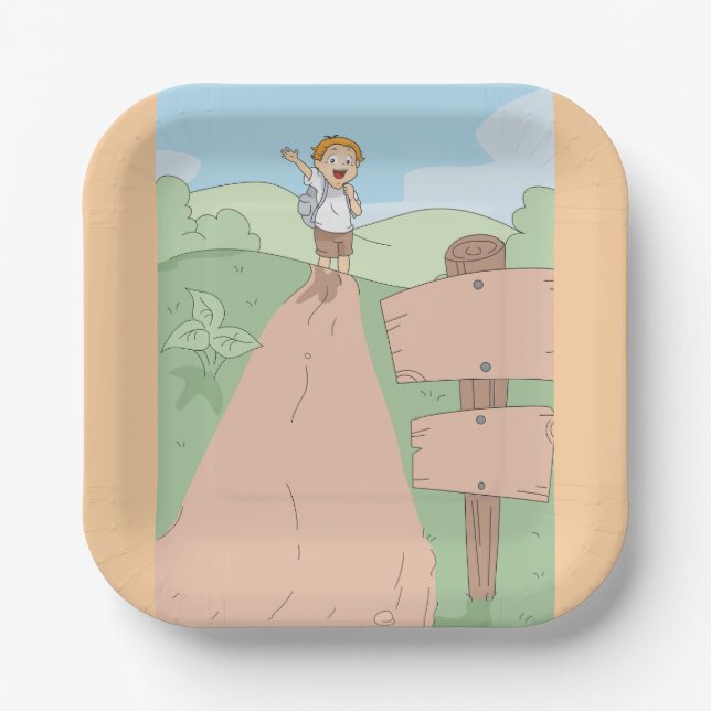 Plato De Papel Little Explorer Hiking Adventure (Anverso)
