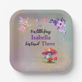 Plato De Papel Little Fairy Mushroom House Butterflies Any Age