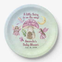 Plato De Papel Little Fairy Whimsical Baby Shower