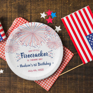 Plato De Papel Little Firecracker 4 Del 1 De Julio