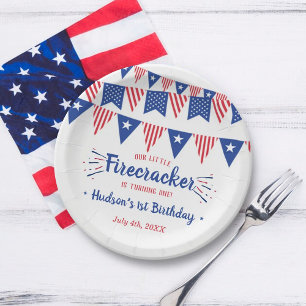 Plato De Papel Little Firecracker 4 Del 1 De Julio