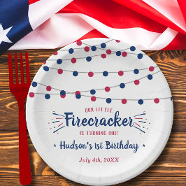 Plato De Papel Little Firecracker 4 Del 1 De Julio
