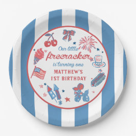 Plato De Papel Little Firecracker el 4 de julio de 1999